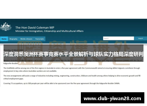 深度洞悉澳洲杯赛事竞赛水平全景解析与球队实力格局深度研判